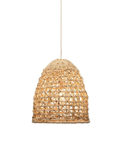 Coastal Style Natural Corn Straw Rope Netted Pendant Pendants Sideboards and Things By Jamie Young