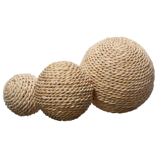 Coastal Style Natural Cornstraw Malibu Balls Statues & Sculptures Sideboards and Things By Jamie Young