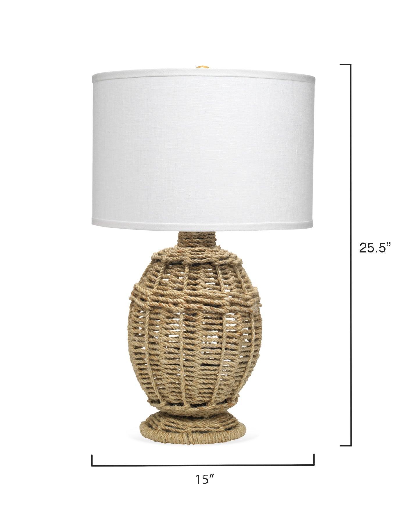 Coastal Style Natural Jute Rope Jute Urn Table Lamp Table Lamps Sideboards and Things By Jamie Young