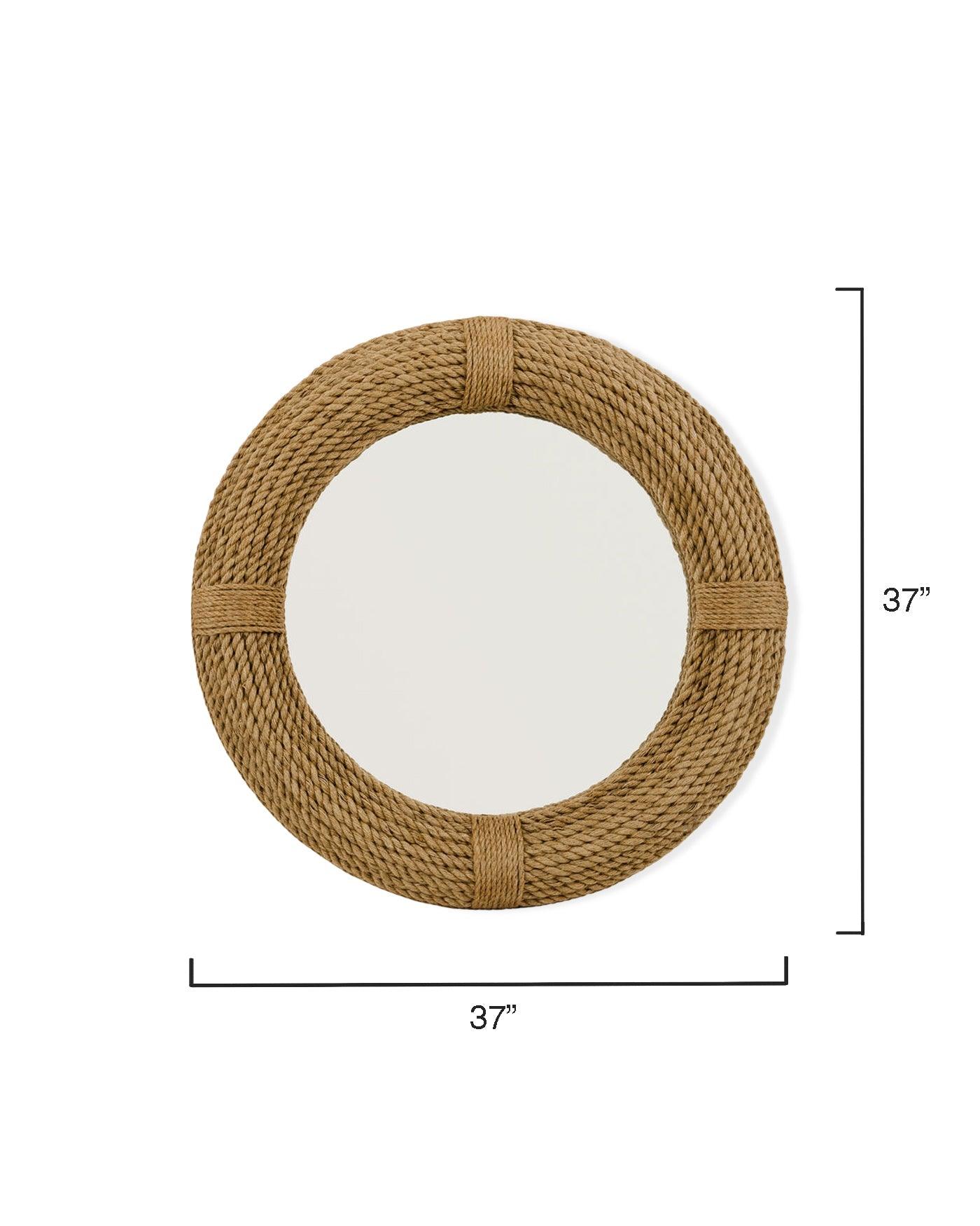 Coastal Style Natural Jute Round Rope Wall Mirror Wall Mirrors Sideboards and Things By Jamie Young