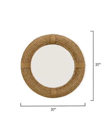 Coastal Style Natural Jute Round Rope Wall Mirror Wall Mirrors Sideboards and Things By Jamie Young