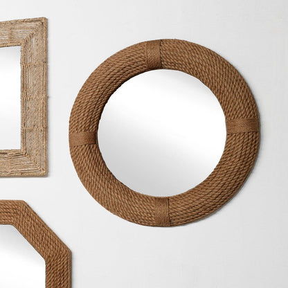 Coastal Style Natural Jute Round Rope Wall Mirror Wall Mirrors Sideboards and Things By Jamie Young