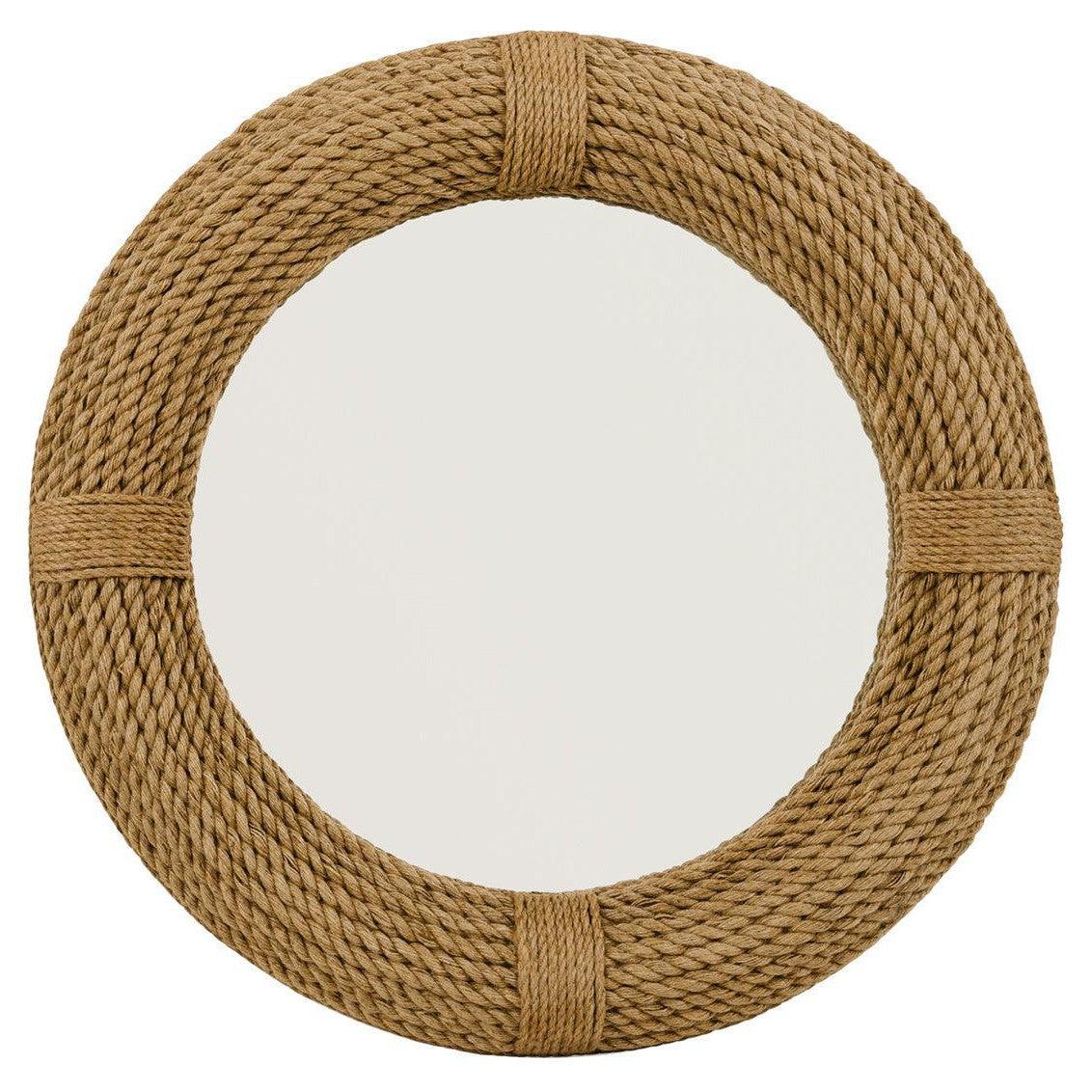 Coastal Style Natural Jute Round Rope Wall Mirror Wall Mirrors Sideboards and Things By Jamie Young