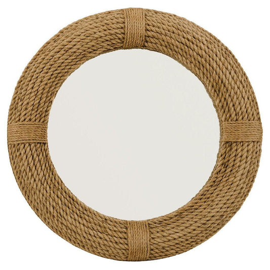 Coastal Style Natural Jute Round Rope Wall Mirror Wall Mirrors Sideboards and Things By Jamie Young