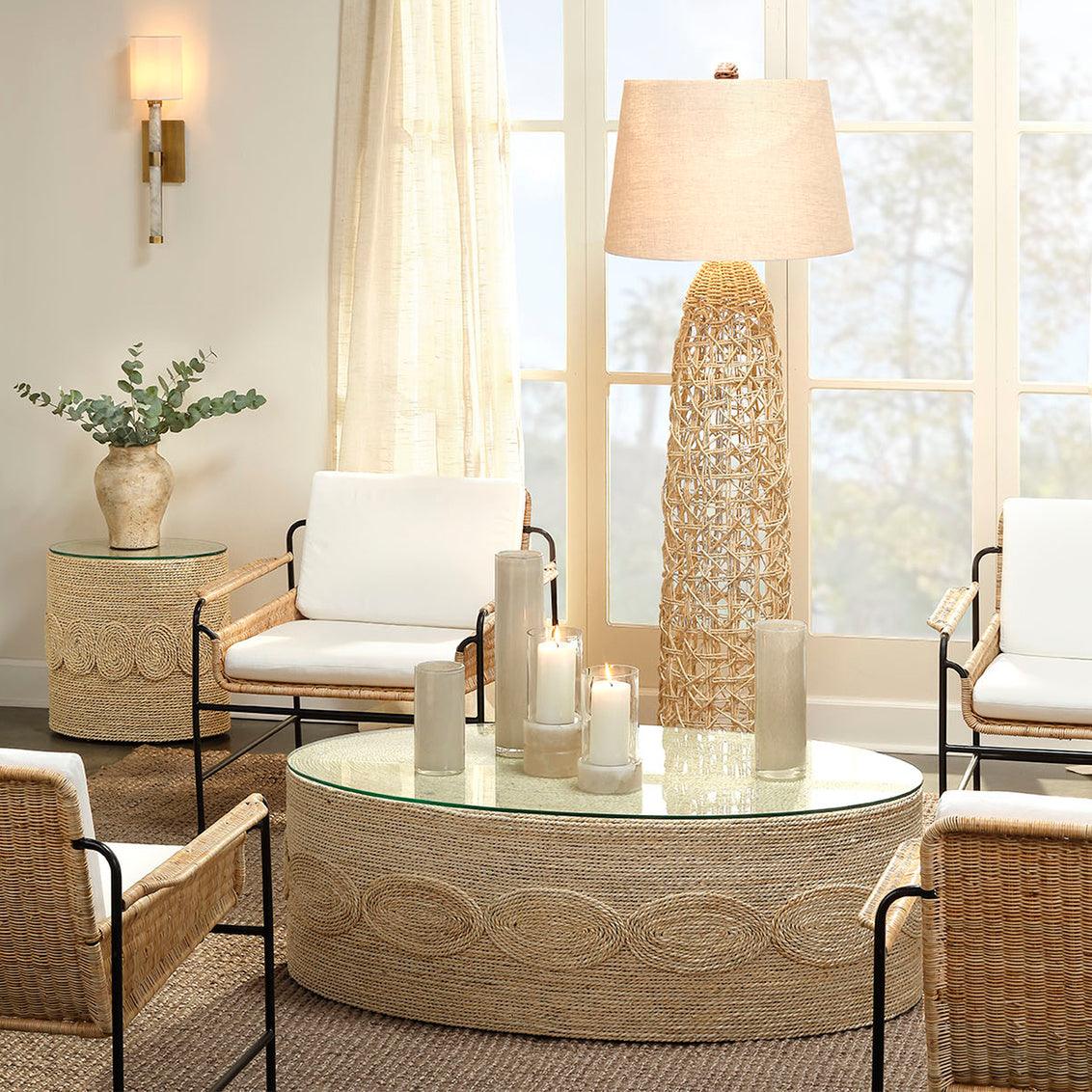 Coastal Style Natural Rope Kauai Floor Lamp Floor Lamps Sideboards and Things By Jamie Young