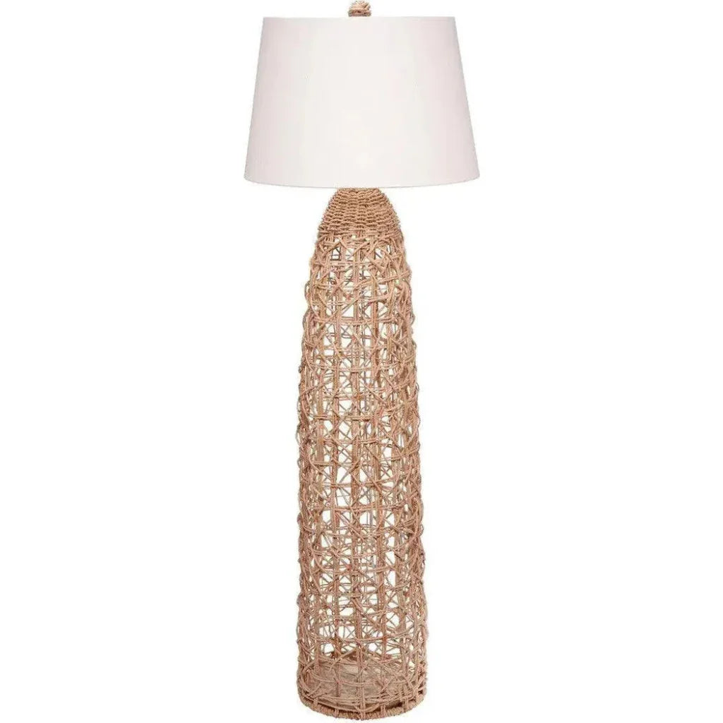 Coastal Style Natural Rope Kauai Floor Lamp-Floor Lamps-Jamie Young-LOOMLAN
