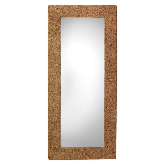 Coastal Style Natural Seagrass Harbor Floor Wall Mirror Floor Mirrors Sideboards and Things By Jamie Young