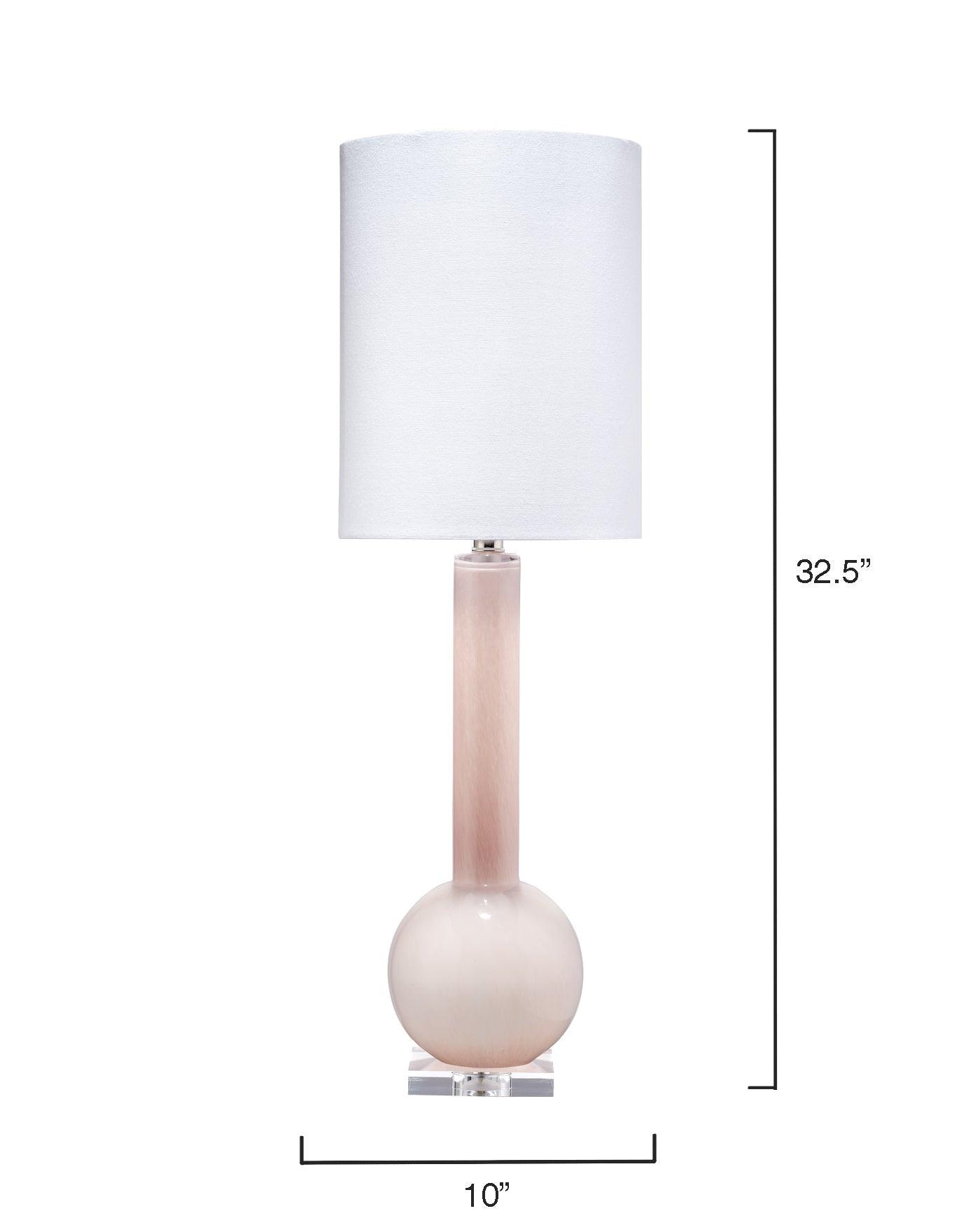 Coastal Style Pink Glass Studio Table Lamp Table Lamps Sideboards and Things By Jamie Young