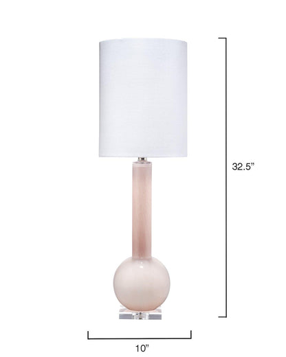 Coastal Style Pink Glass Studio Table Lamp Table Lamps Sideboards and Things By Jamie Young