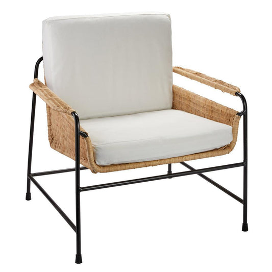 Coastal Style Rattan Cotton Poly Lounge Chair Palermo Club Chairs Sideboards and Things By Jamie Young