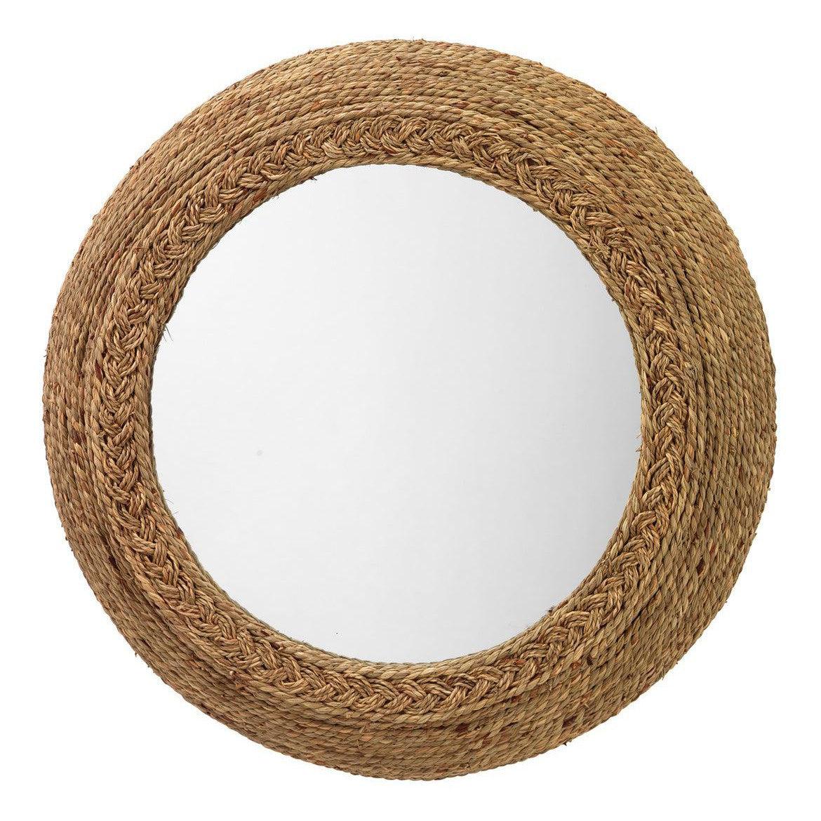 Coastal Style Seagrass Hand-Woven Vertical Wall Mirror Wall Mirrors Sideboards and Things By Jamie Young