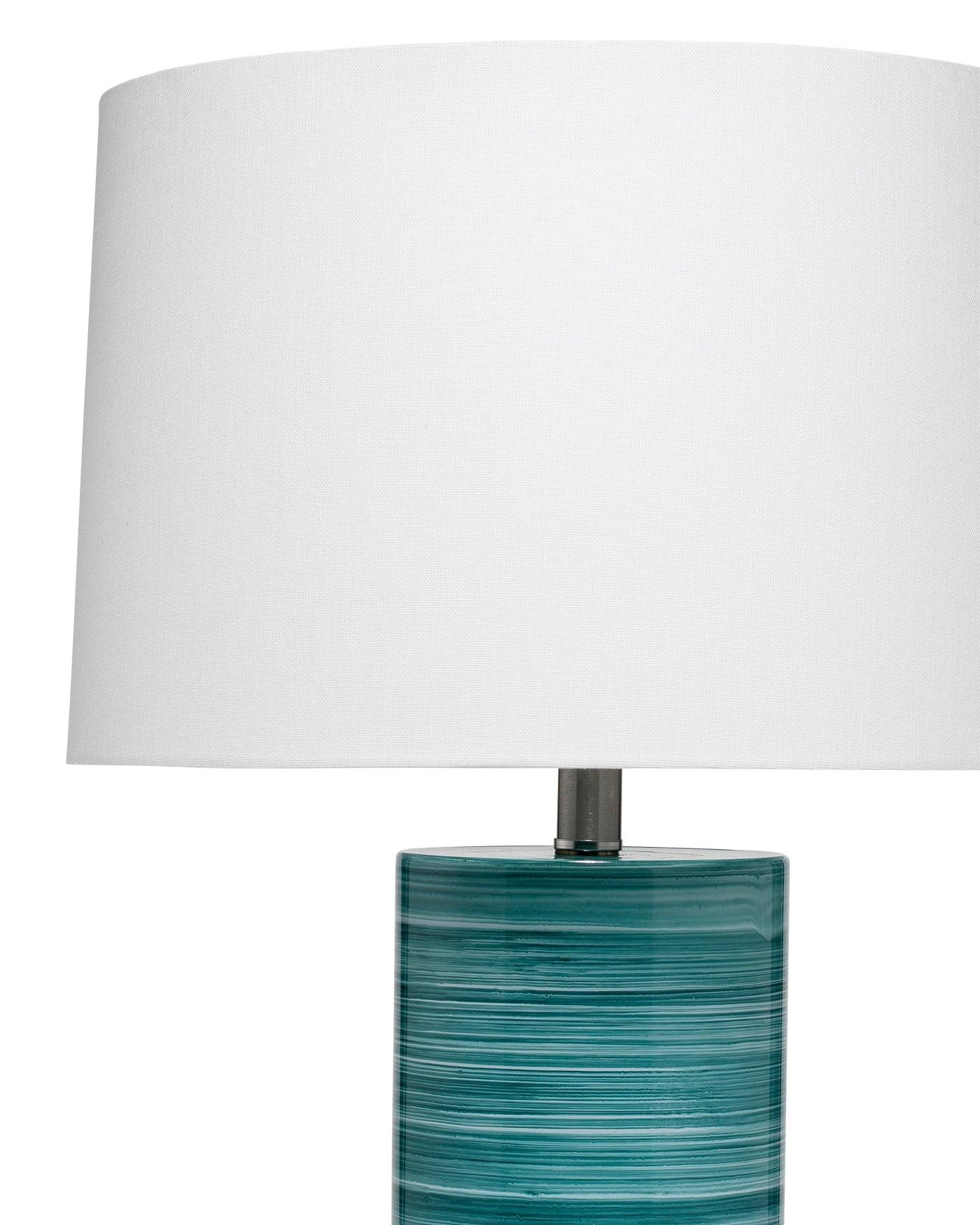 Coastal Style Turquoise Glass Casey Table Lamp Table Lamps Sideboards and Things By Jamie Young