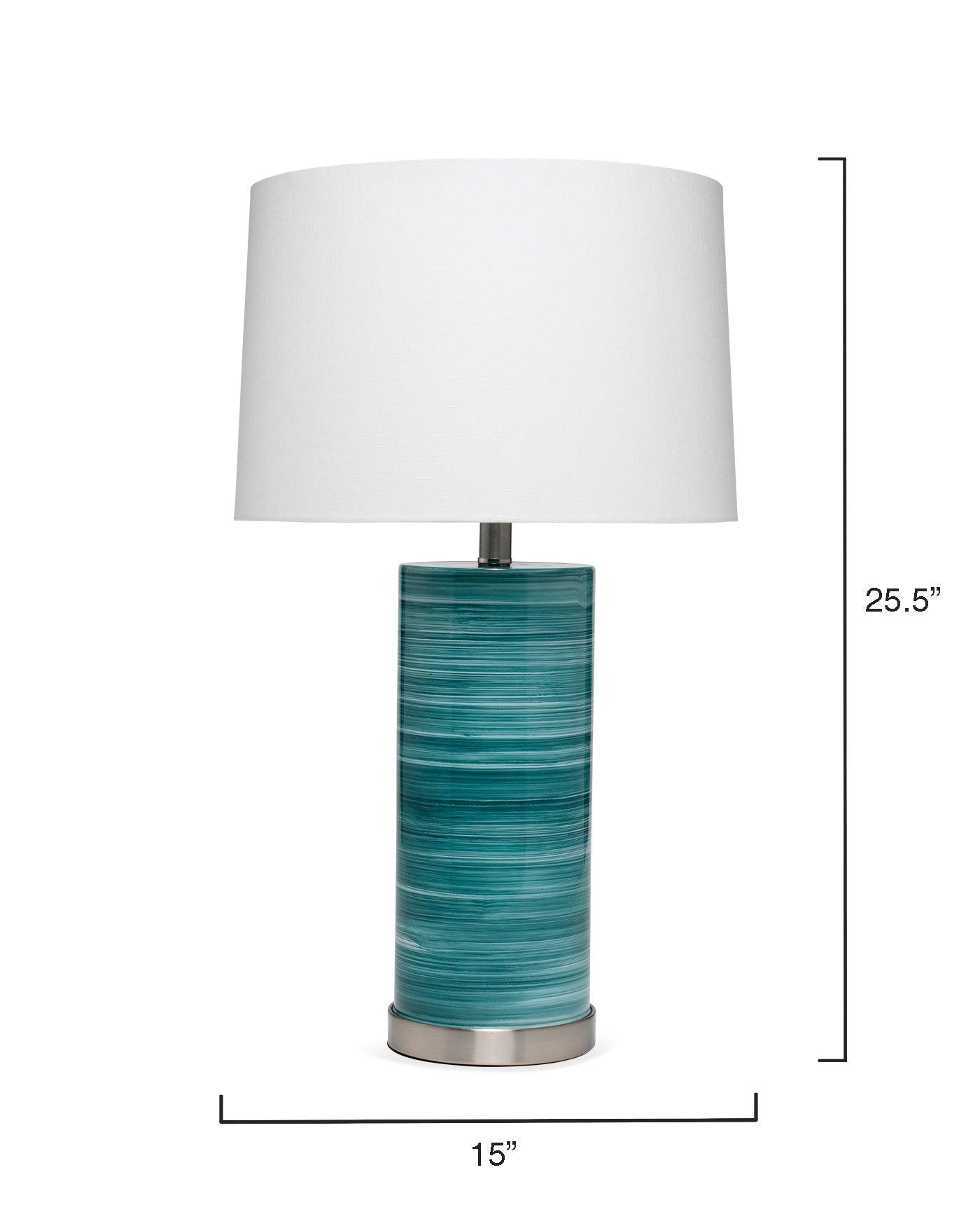 Coastal Style Turquoise Glass Casey Table Lamp Table Lamps Sideboards and Things By Jamie Young