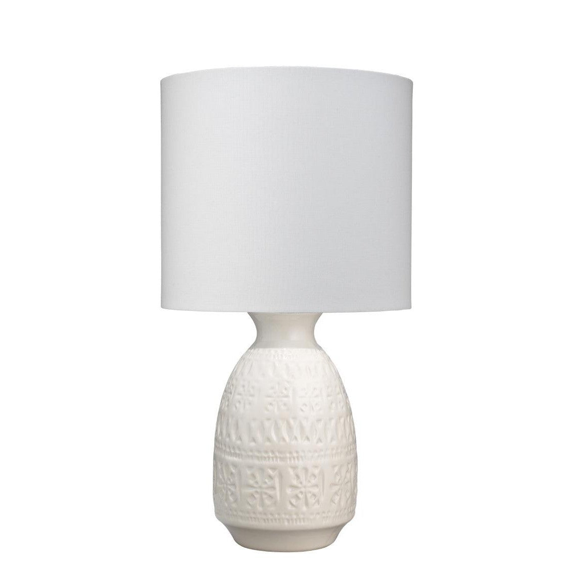 Coastal Style White Ceramic Frieze Table Lamp Table Lamps Sideboards and Things By Jamie Young