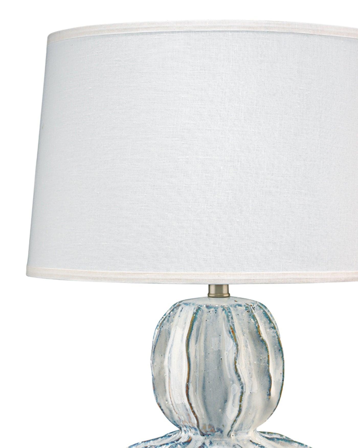 Coastal Style White Ceramic Oceana Gourd Table Lamp Table Lamps Sideboards and Things By Jamie Young