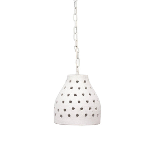 Coastal Style White Ceramic Porous Pendant Smal Island Light Pendants Sideboards and Things By Jamie Young