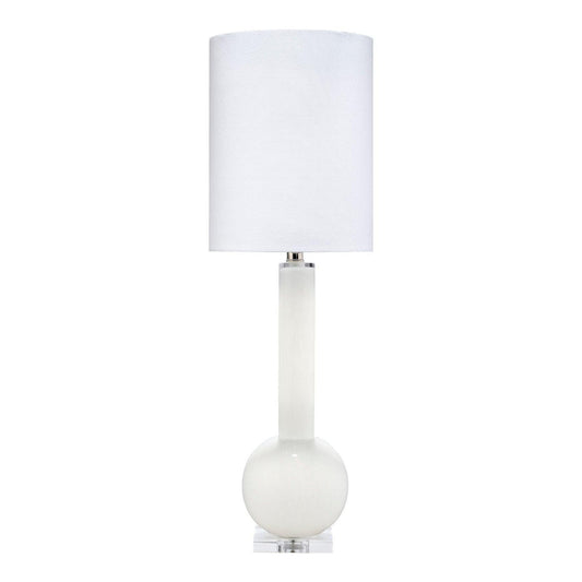 Coastal Style White Glass Studio Table Lamp Table Lamps Sideboards and Things By Jamie Young