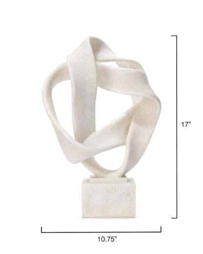 Coastal Style White Polyresin Intertwined Object on Stand Statues & Sculptures Sideboards and Things By Jamie Young