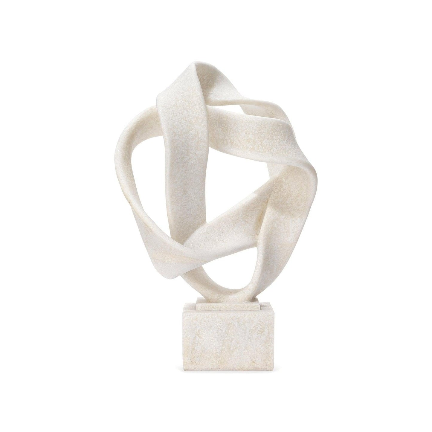 Coastal Style White Polyresin Intertwined Object on Stand Statues & Sculptures Sideboards and Things By Jamie Young