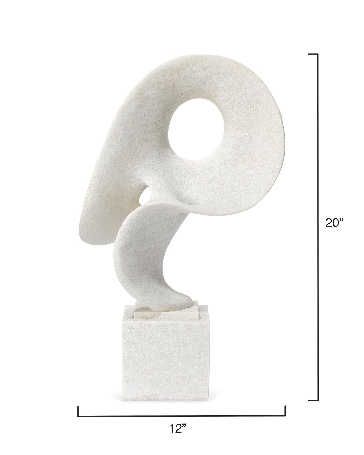 Coastal Style White Polyresin Obscure Object on Stand Statues & Sculptures Sideboards and Things By Jamie Young