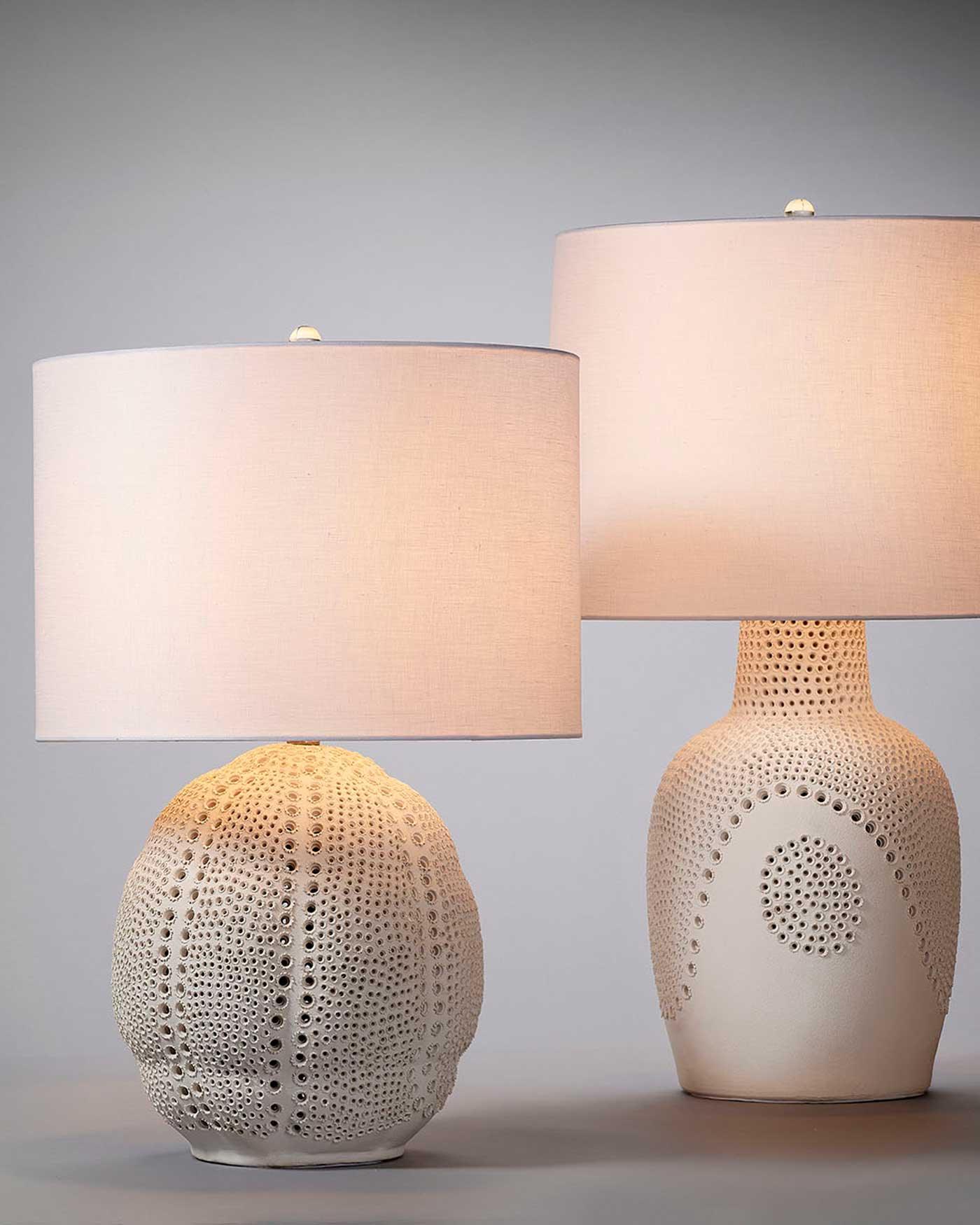 Coastal Style White Porcelain Lunar Table Lamp Table Lamps Sideboards and Things By Jamie Young