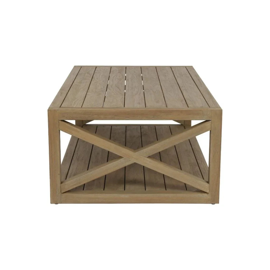 Coastal Teak Durable X Outdoor Coffee Table -- view 3