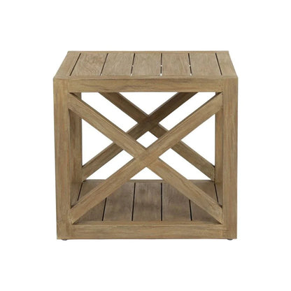 Coastal Teak X Shape Outdoor End Table -- view 3