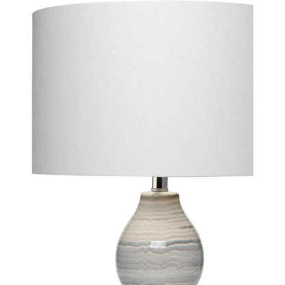 Coastal White/Blue Ceramic Catalina Wave Table Lamp - LOOMLAN - Jamie Young - Table Lamps
