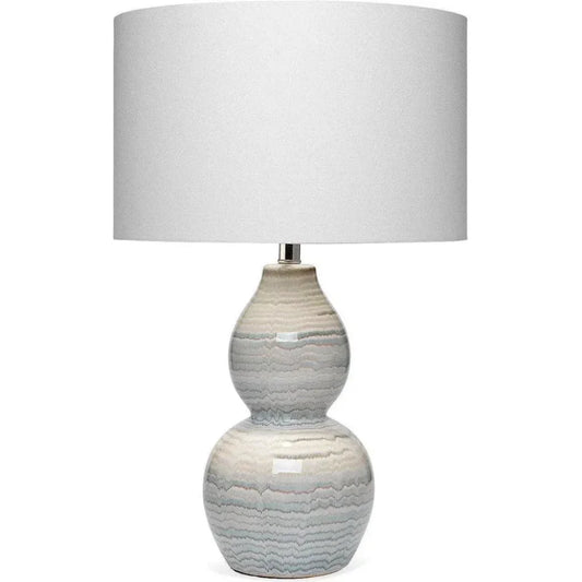 Jamie Young Coastal White/Blue Ceramic Catalina Wave Table Lamp