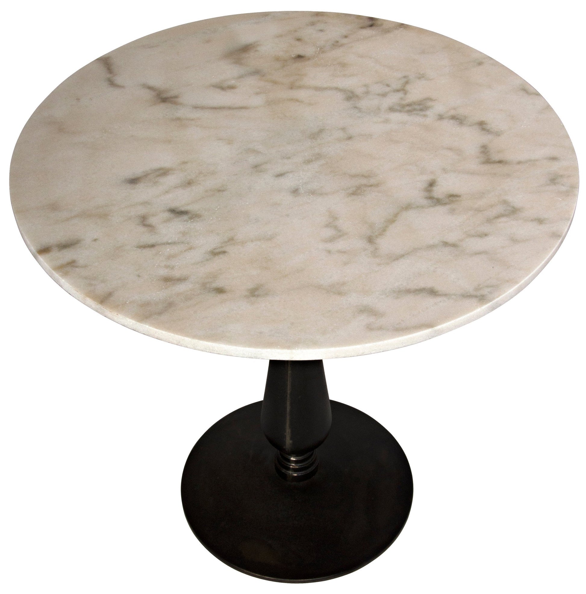 Cobus Iron and Marble Round Side Table-Side Tables-Noir-Sideboards and Things