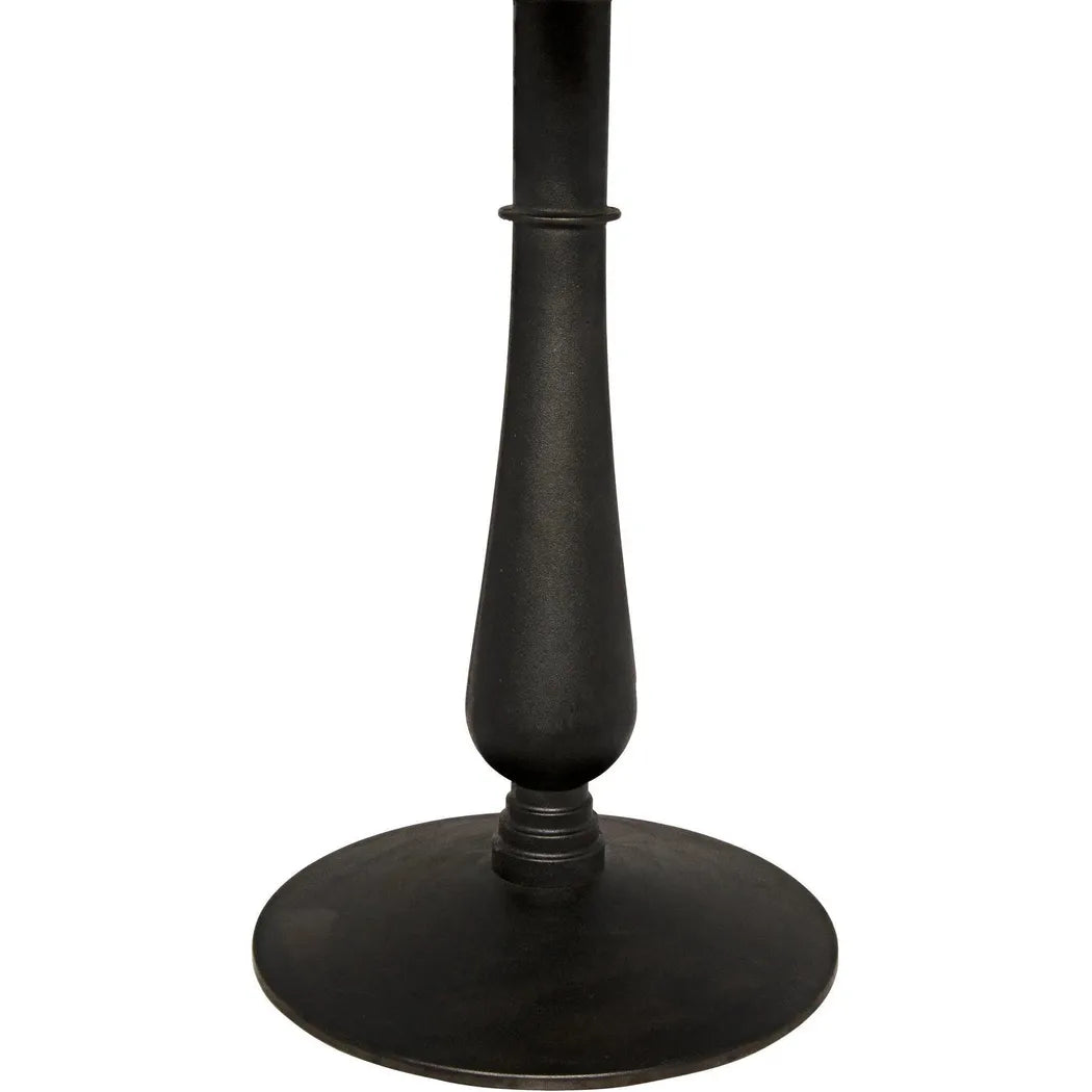 Noir Cobus Iron and Marble Round Side Table
