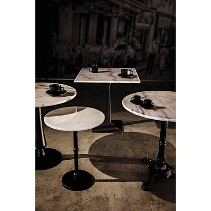 Noir Cobus Iron and Marble Round Side Table