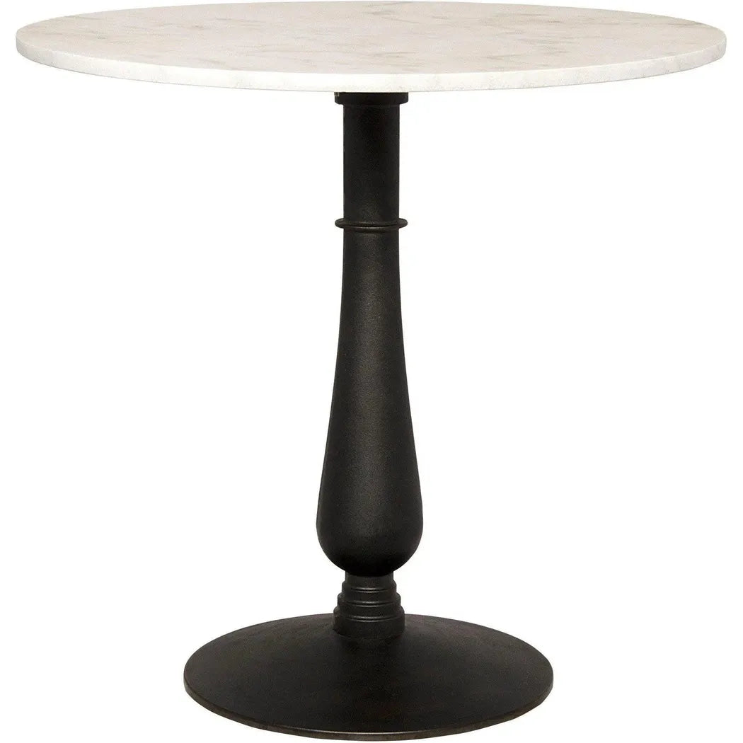 Noir Cobus Iron and Marble Round Side Table