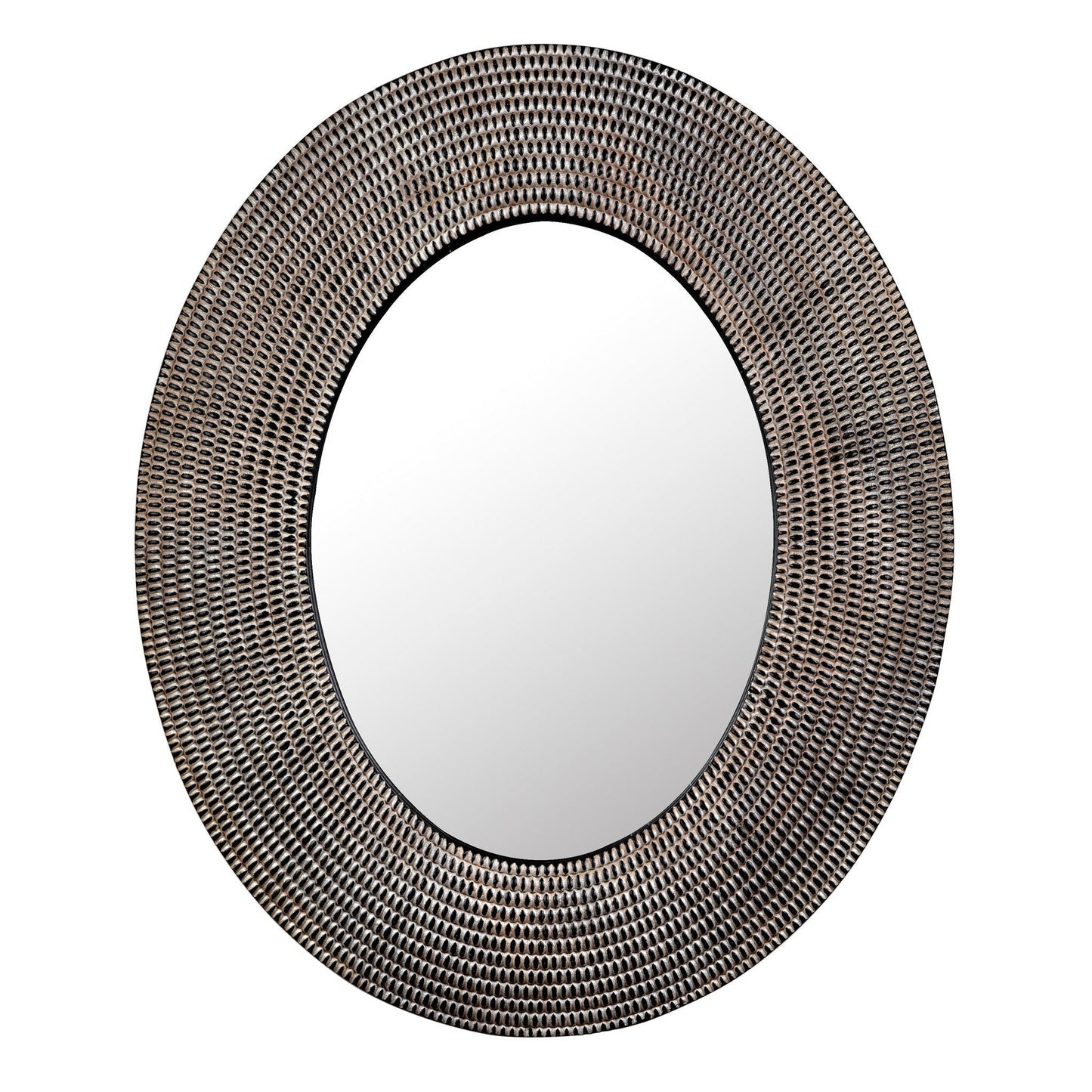 Coco Mirror Oval Wall Mirror Handcarved-Wall Mirrors-Noir-Sideboards and Things