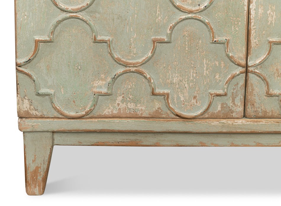 Cole Carved Sideboard For Living Room In Sage-Sideboards-Sarreid-LOOMLAN