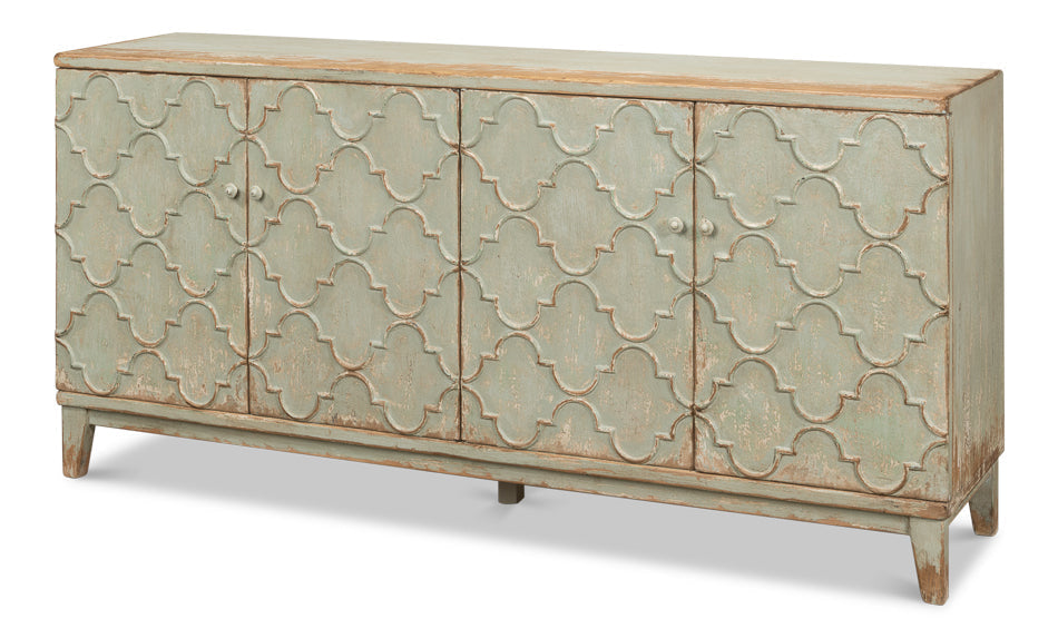 Cole Carved Sideboard For Living Room In Sage-Sideboards-Sarreid-LOOMLAN