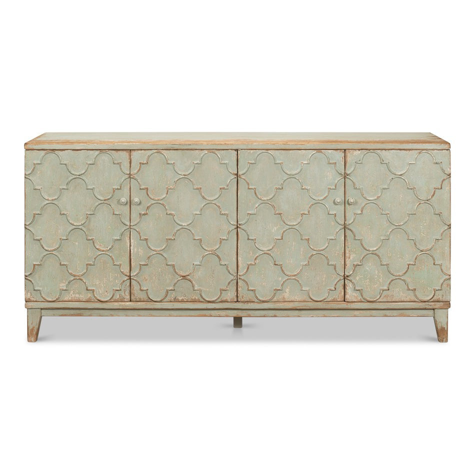 Cole Carved Sideboard For Living Room In Sage-Sideboards-Sarreid-LOOMLAN