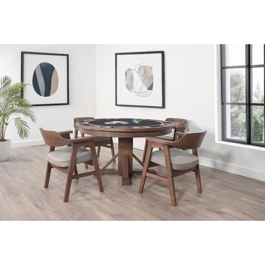 Sunny D Cole Wooden Round Dining Game Table
