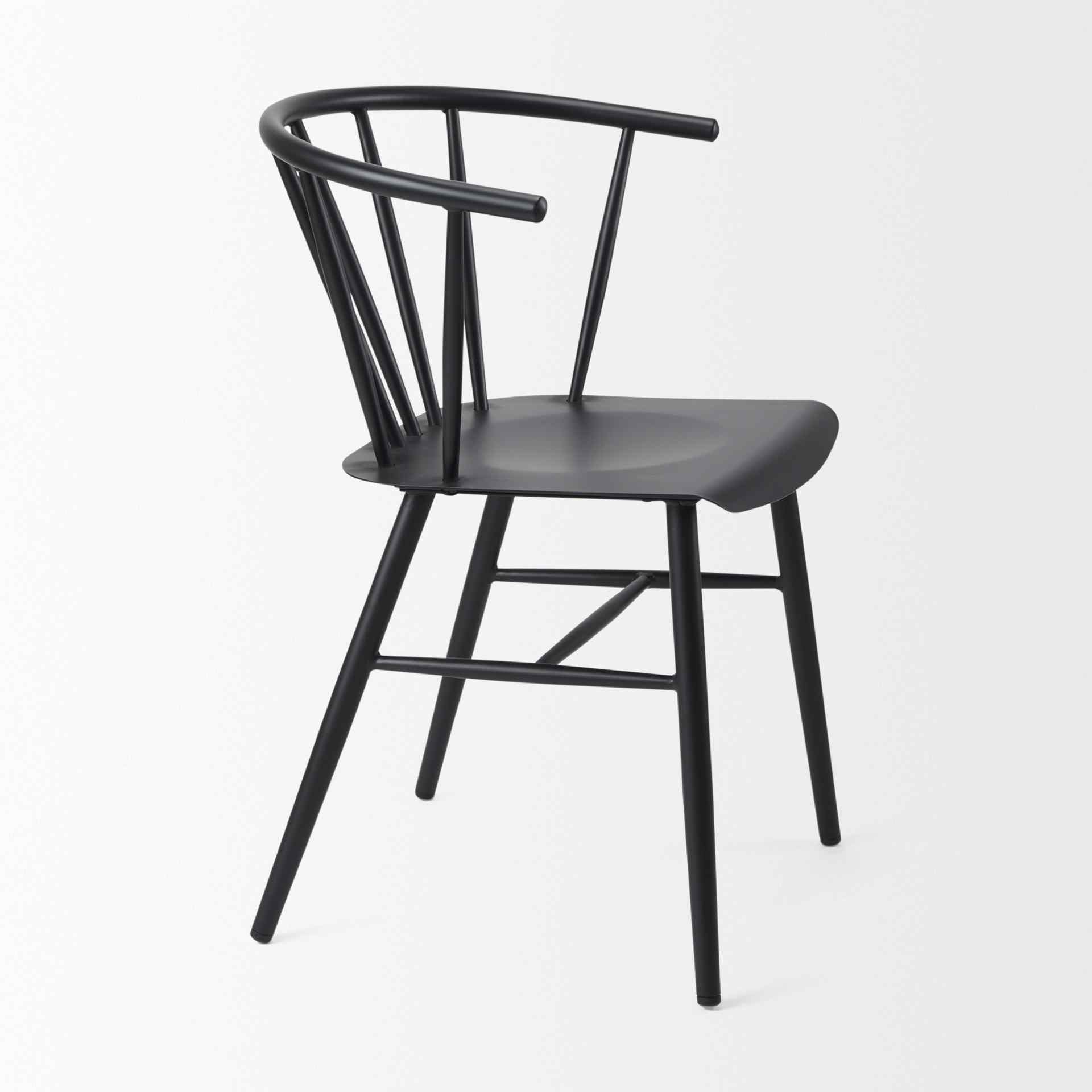 Mercana Colin Black Metal Armless Dining Chair (Set of 2)