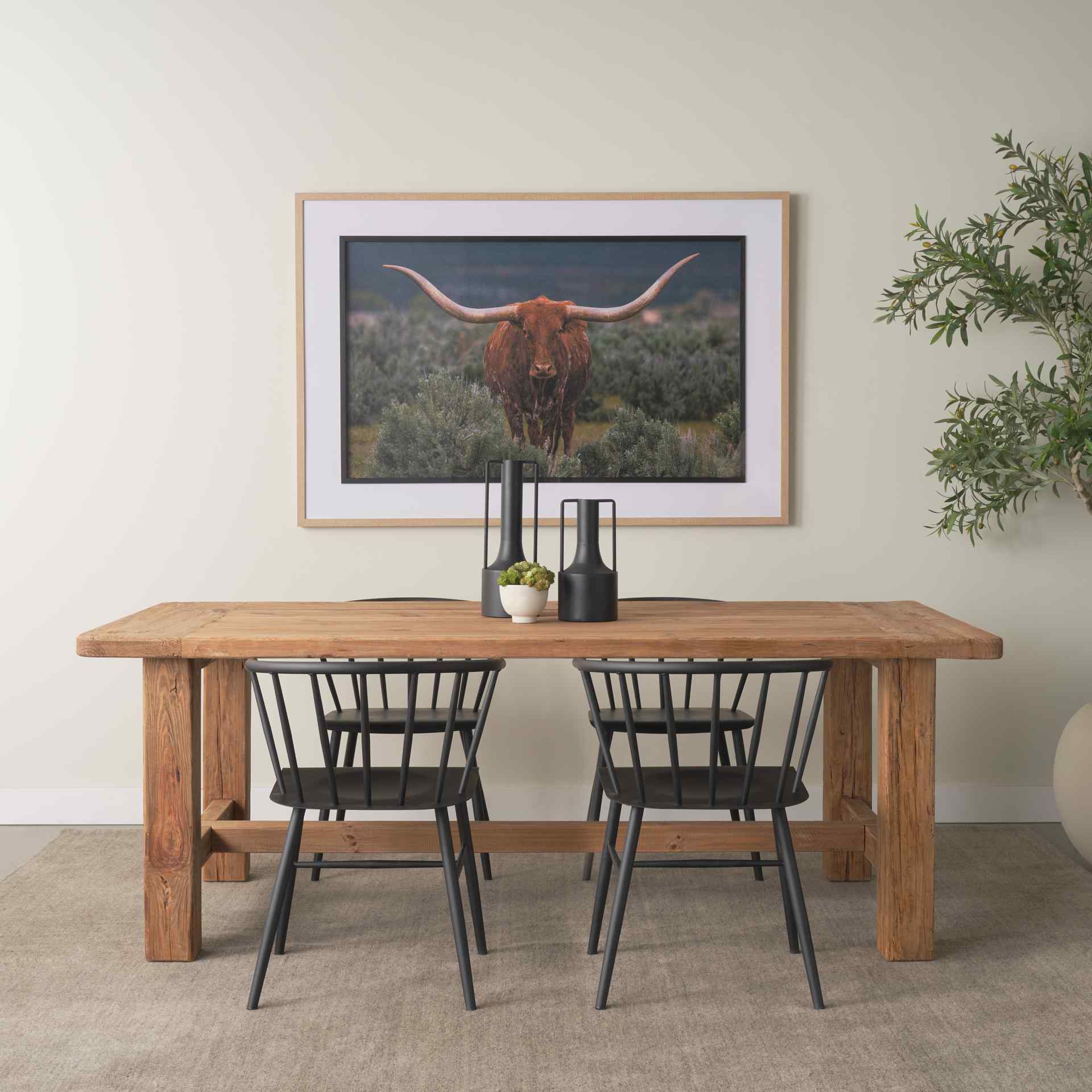Mercana Colin Black Metal Armless Dining Chair (Set of 2)