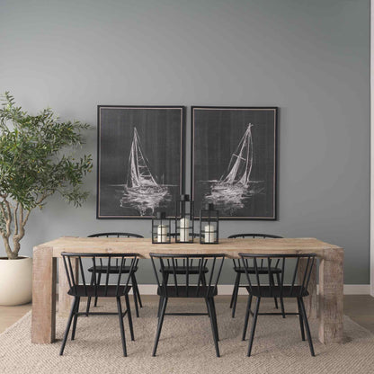 Mercana Colin Black Metal Armless Dining Chair (Set of 2)