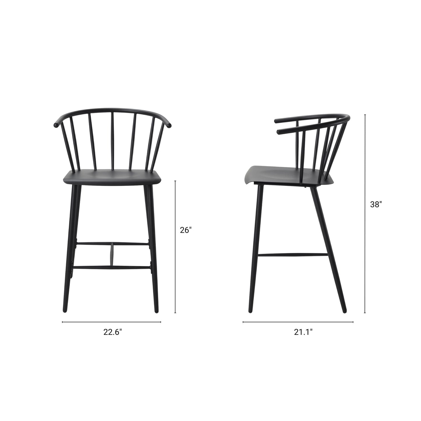 Colin Black Metal Counter Stool