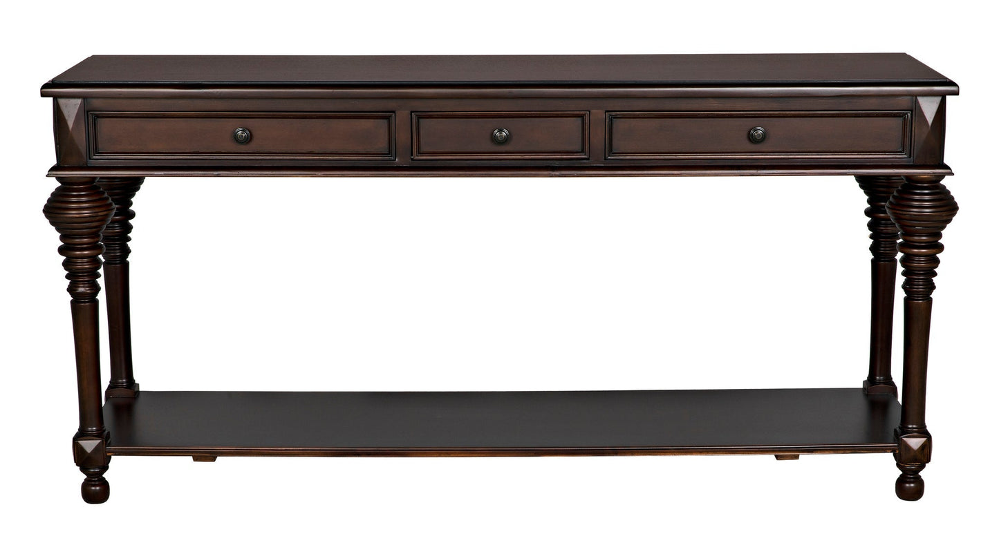 Colonial Wood Large Rectangle Sofa Table-Side Tables-Noir-Sideboards and Things