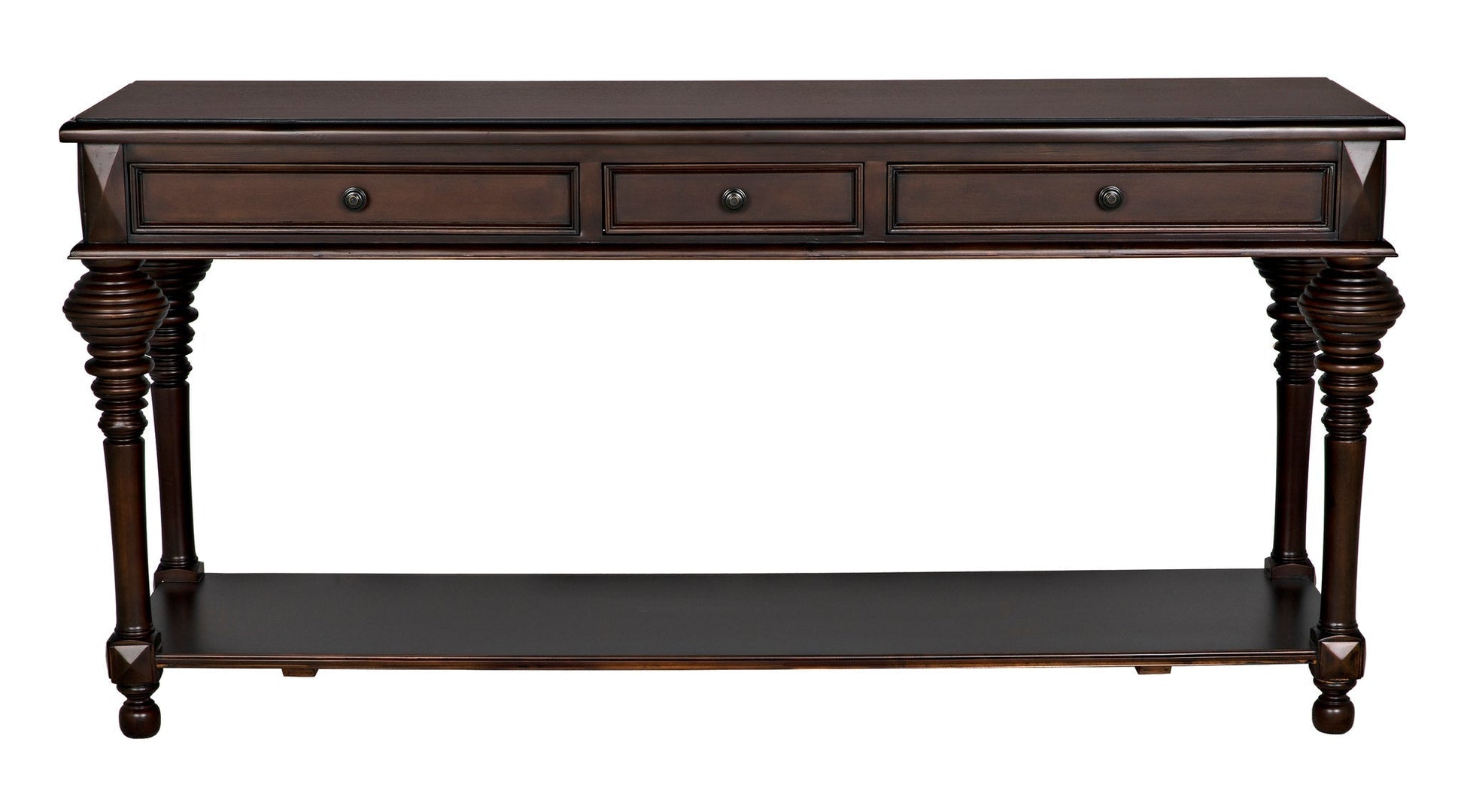 Colonial Wood Large Rectangle Sofa Table-Side Tables-Noir-Sideboards and Things