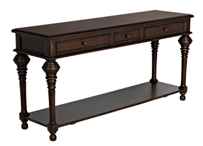 Colonial Wood Large Rectangle Sofa Table-Side Tables-Noir-Sideboards and Things