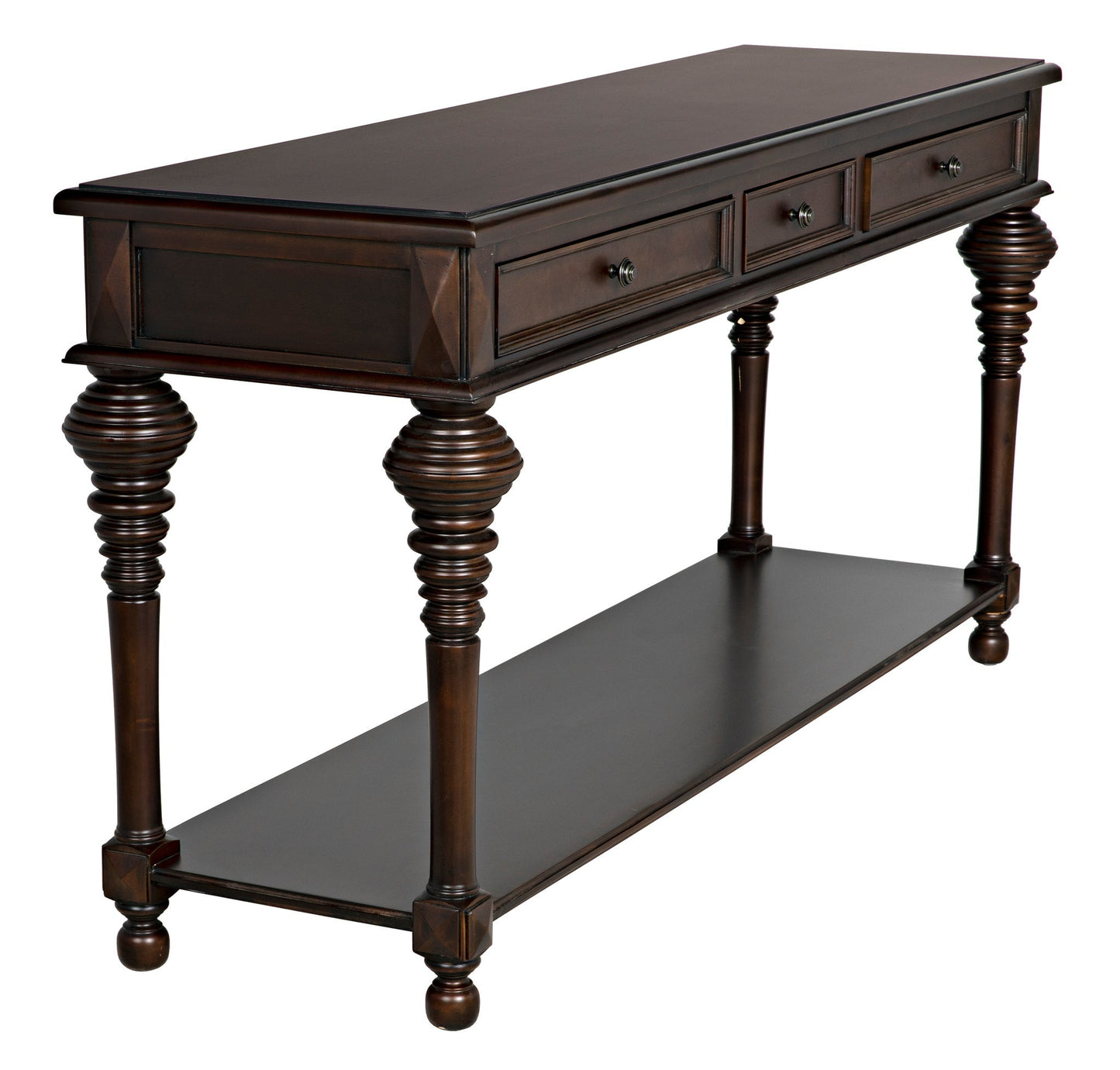 Colonial Wood Large Rectangle Sofa Table-Side Tables-Noir-Sideboards and Things