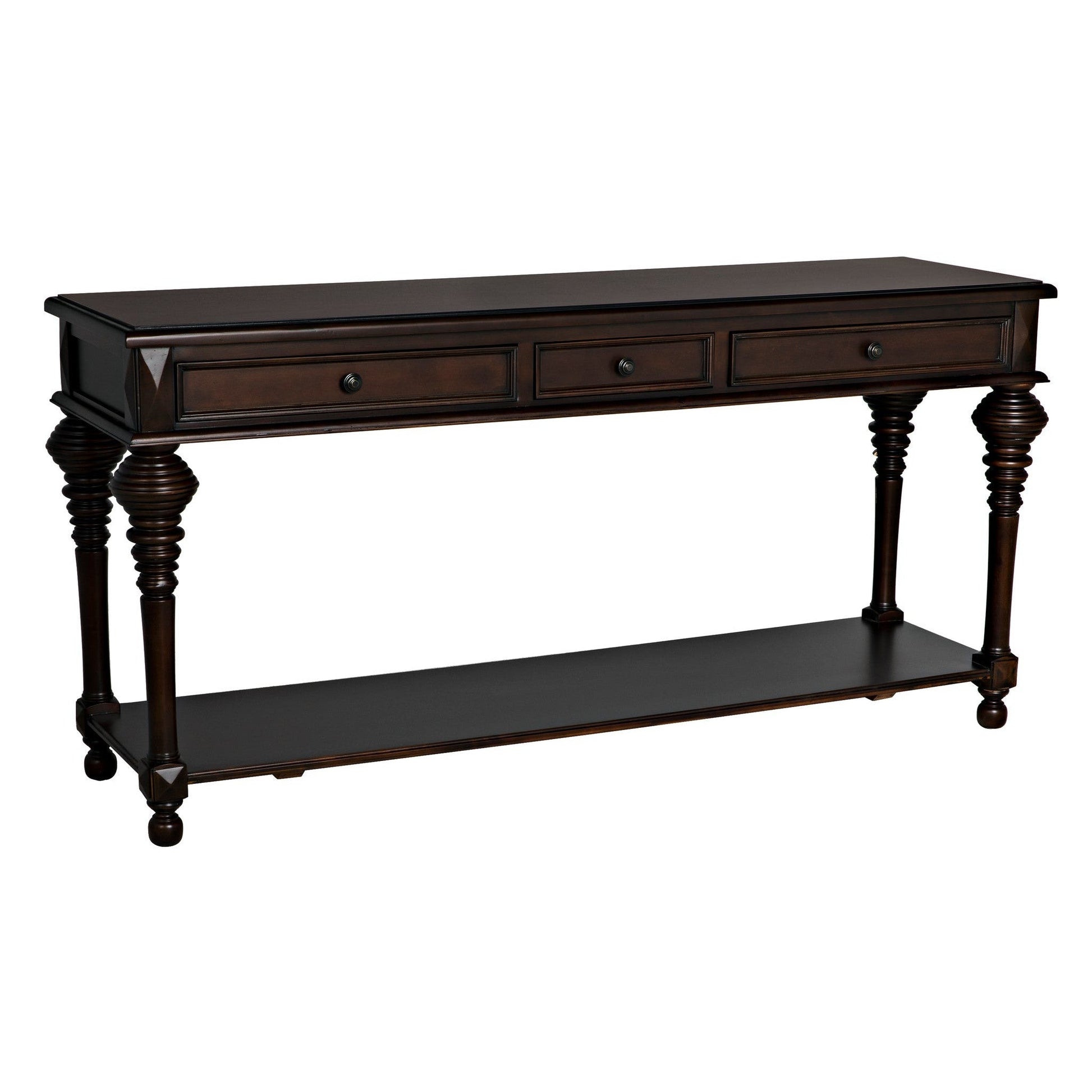 Colonial Wood Large Rectangle Sofa Table-Side Tables-Noir-Sideboards and Things