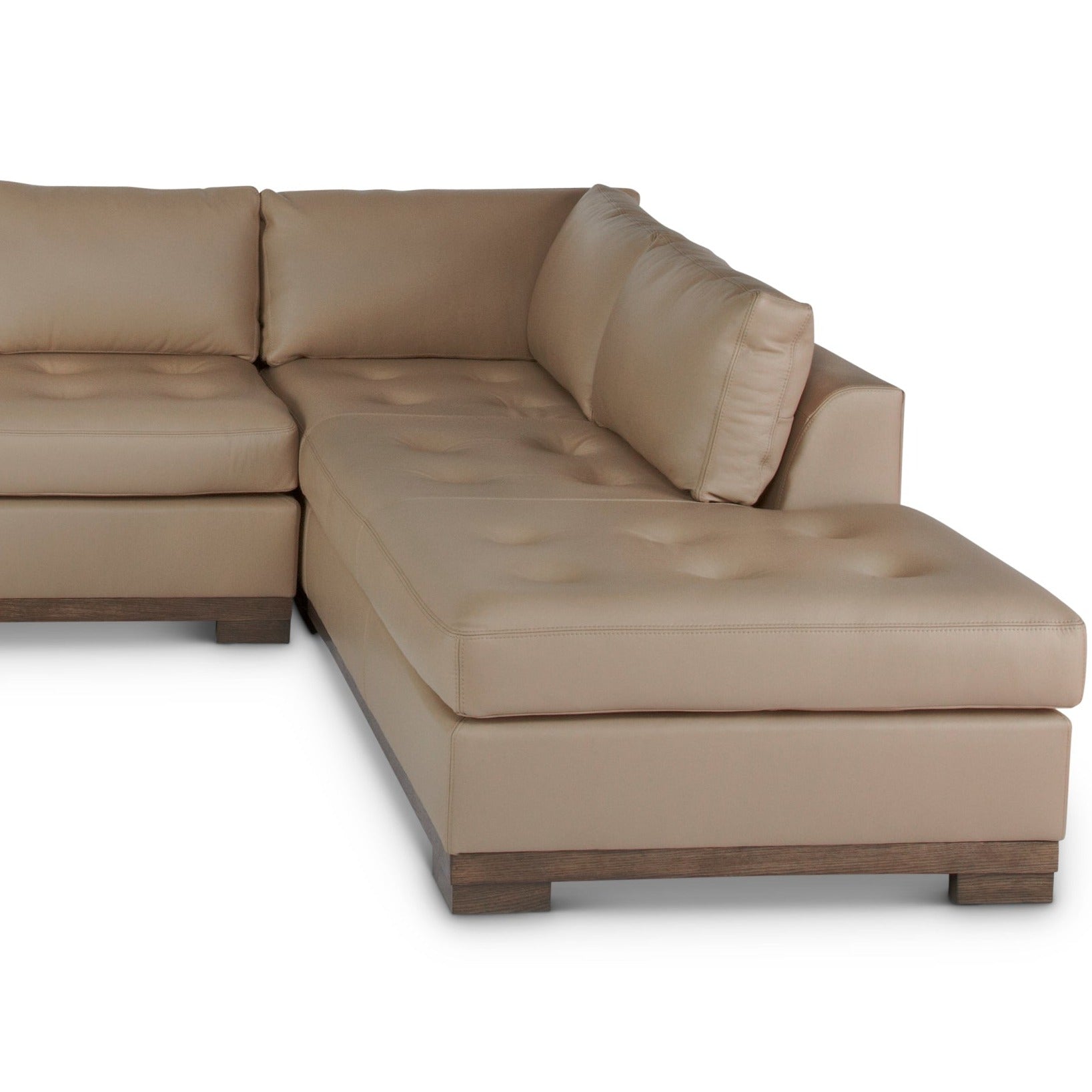 Colony Large Leather Sectional Couch With Chaise Made to Order-Sectionals-One For Victory-LOOMLAN