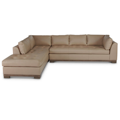 Colony Large Leather Sectional Couch With Chaise Made to Order-Sectionals-One For Victory-Right Arm Chaise-LOOMLAN