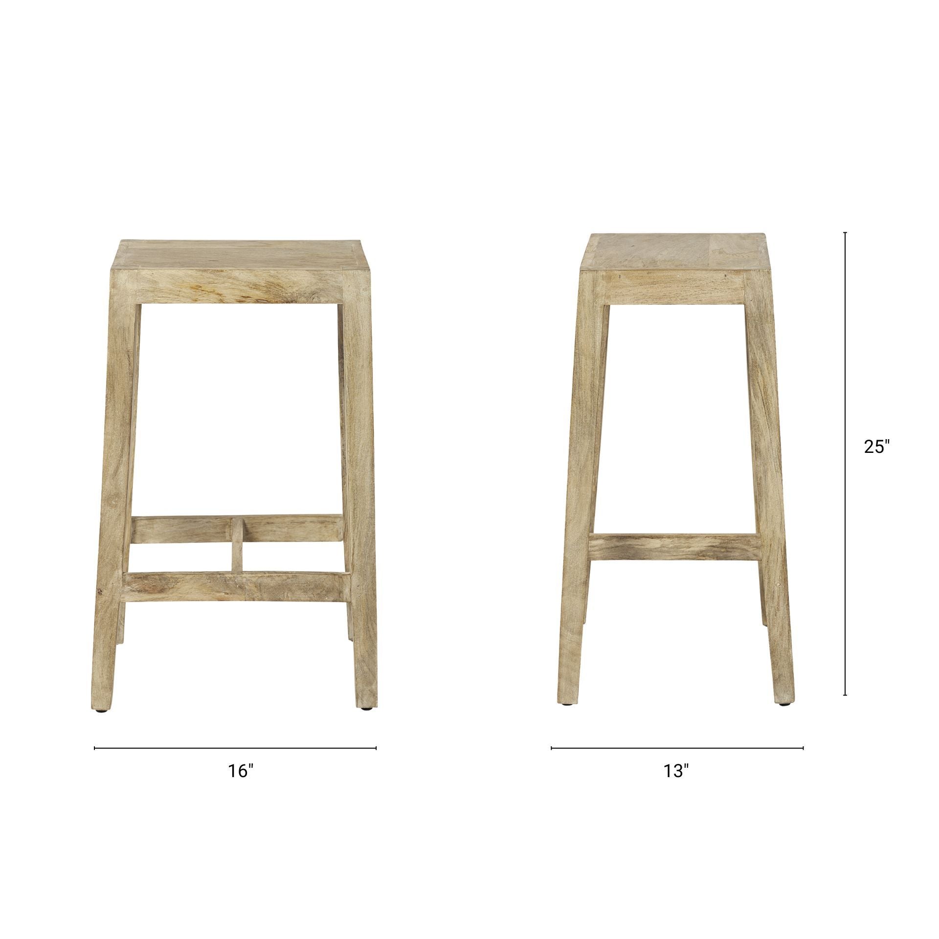 Mercana Colony Solid Wooden Counter Stool 2PC